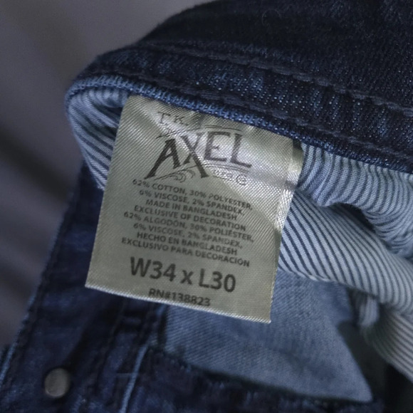 T.K. Axel Slim Boot Jeans Size 34x30 Denim Dark Wash Western Rugged Rustic - Picture 11 of 12